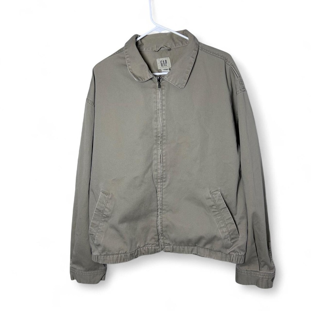 Vintage 90s GAP Khaki Harrington Jacket Cotton Zip Up Bomber Grunge XXL